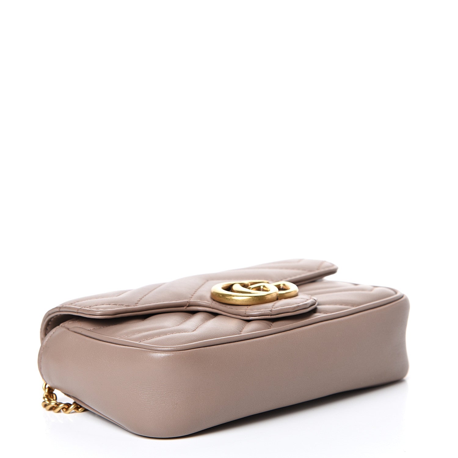 Gucci Calfskin Matelasse Super Mini GG Marmont Shoulder Bag Porcelain Rose 3 of 14