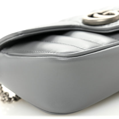 Gucci Calfskin Matelasse Aria Super Mini GG Marmont Shoulder Bag Deep Grey 9 of 11