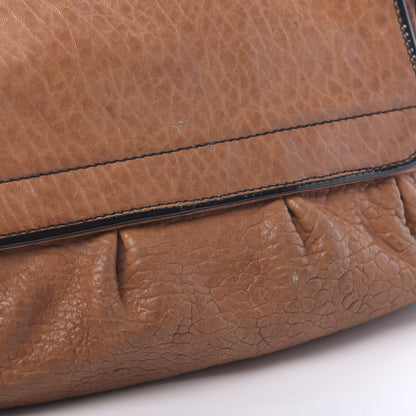 Fendi Nappa Patent B Bis Flap Bag Osso Black 13 of 16