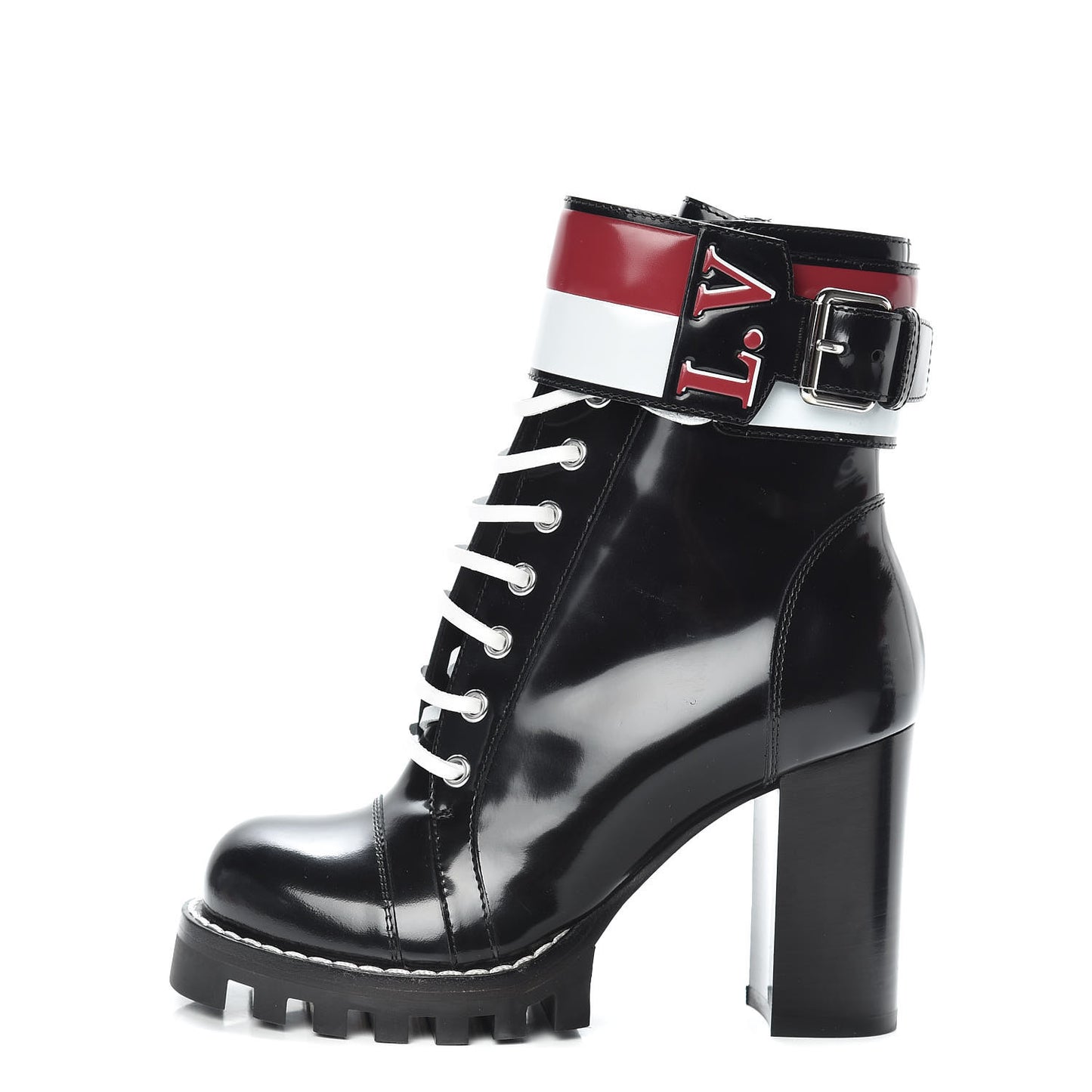 Patent Calfskin Star Trail Ankle Boots 36 Black