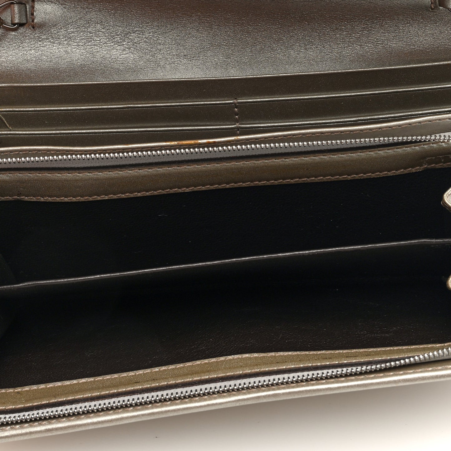 Imprime Monogram GG Pierce Chain Clutch Wallet Silver