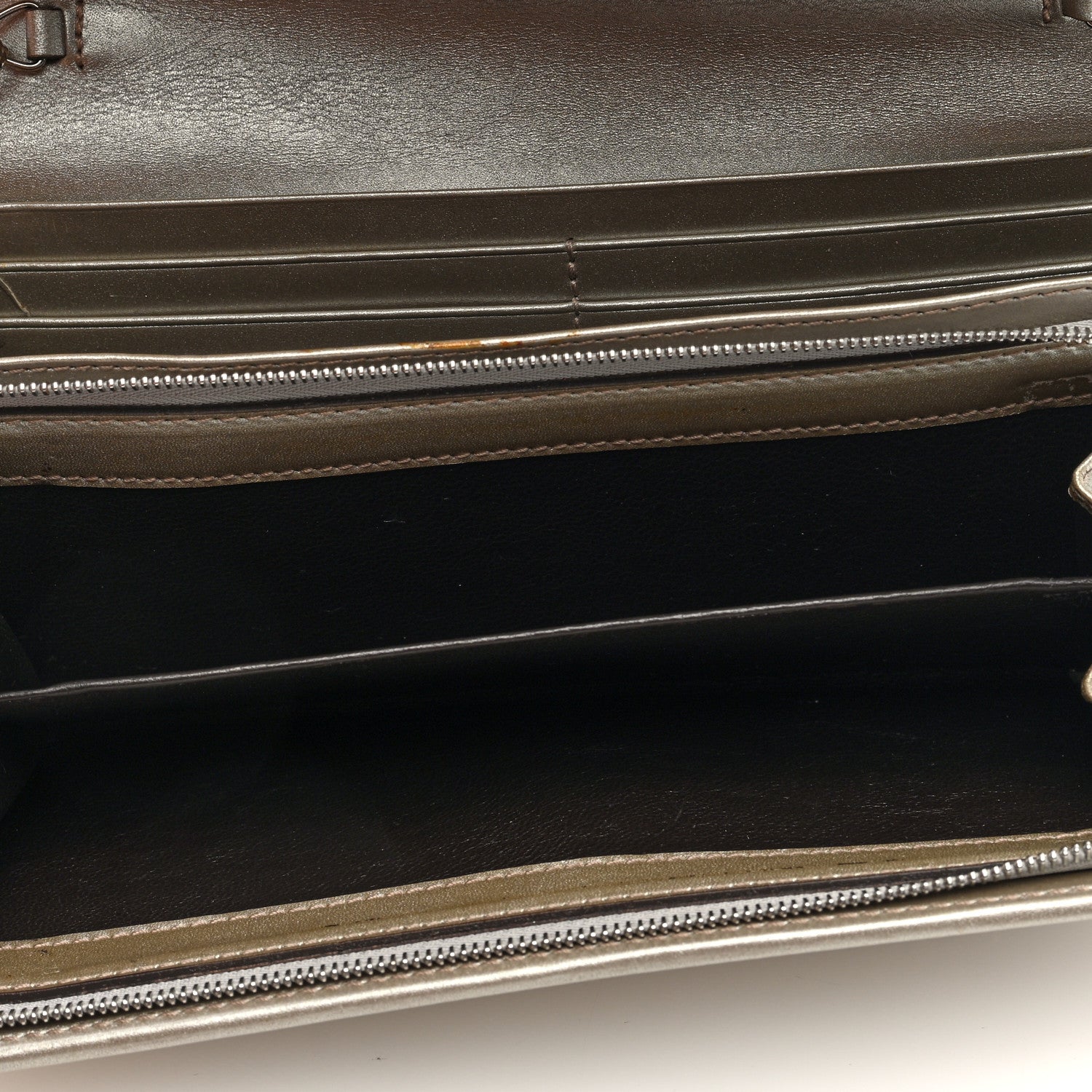 Gucci Imprime Monogram GG Pierce Chain Clutch Wallet Silver 5 of 10