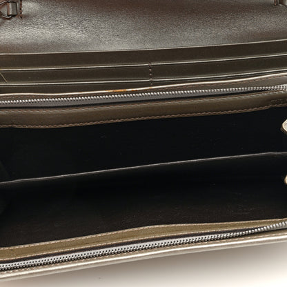 Gucci Imprime Monogram GG Pierce Chain Clutch Wallet Silver 5 of 10