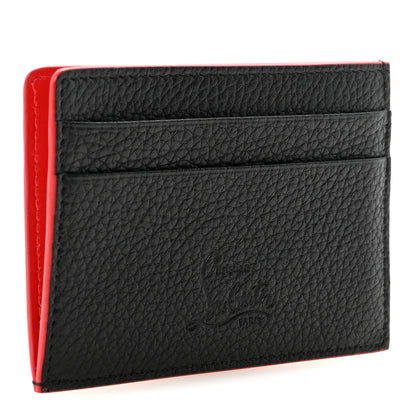 Christian Louboutin Calfskin Paris Spikes Kios Card Holder Black 3 of 8