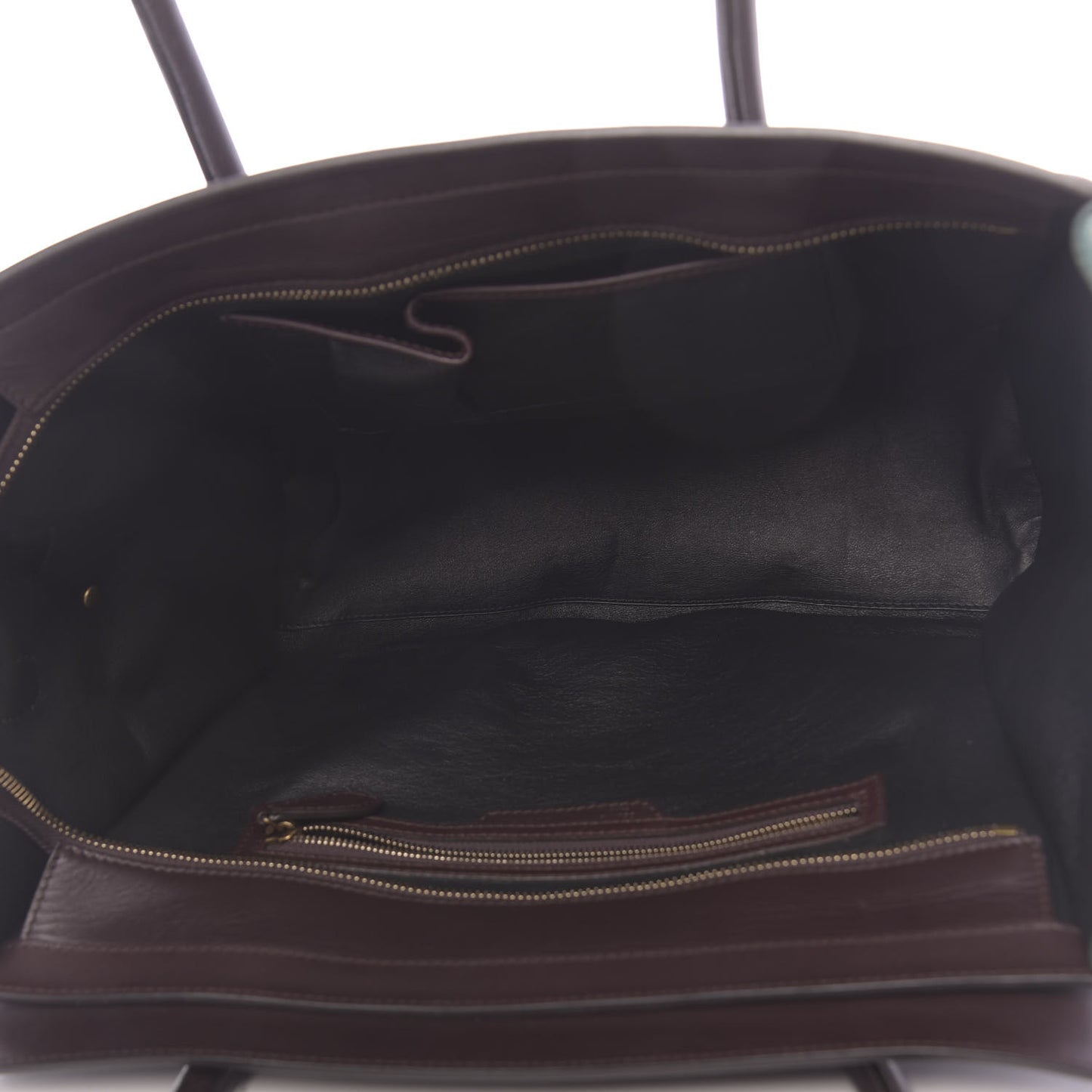 Smooth Calfskin Suede Tri-Color Shoulder Luggage Slate Blue Grey Burgundy