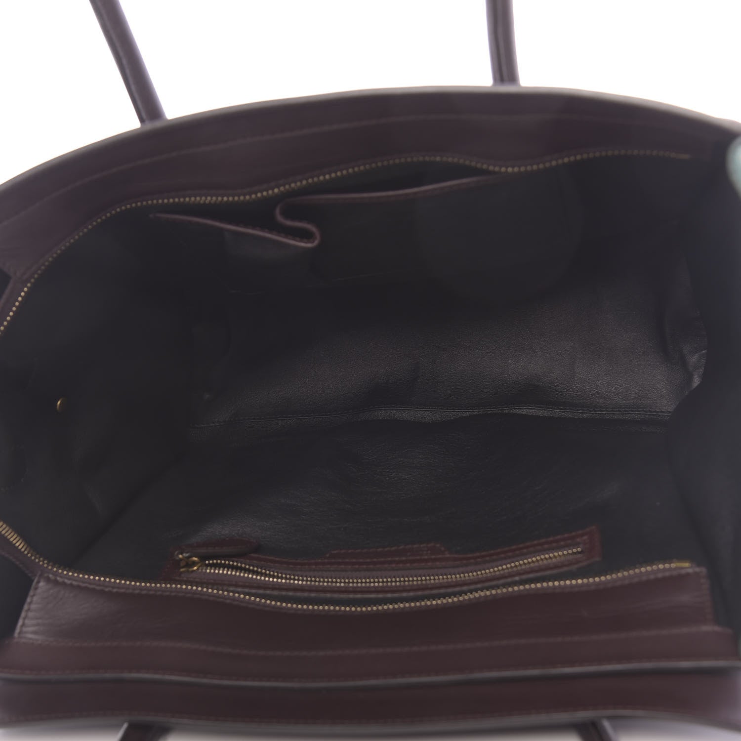 Celine Smooth Calfskin Suede Tri-Color Shoulder Luggage Slate Blue Grey Burgundy 5 of 9