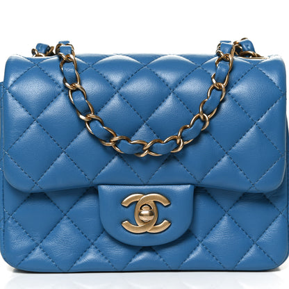 Chanel Lambskin Quilted Mini Square Flap Blue 8 of 10