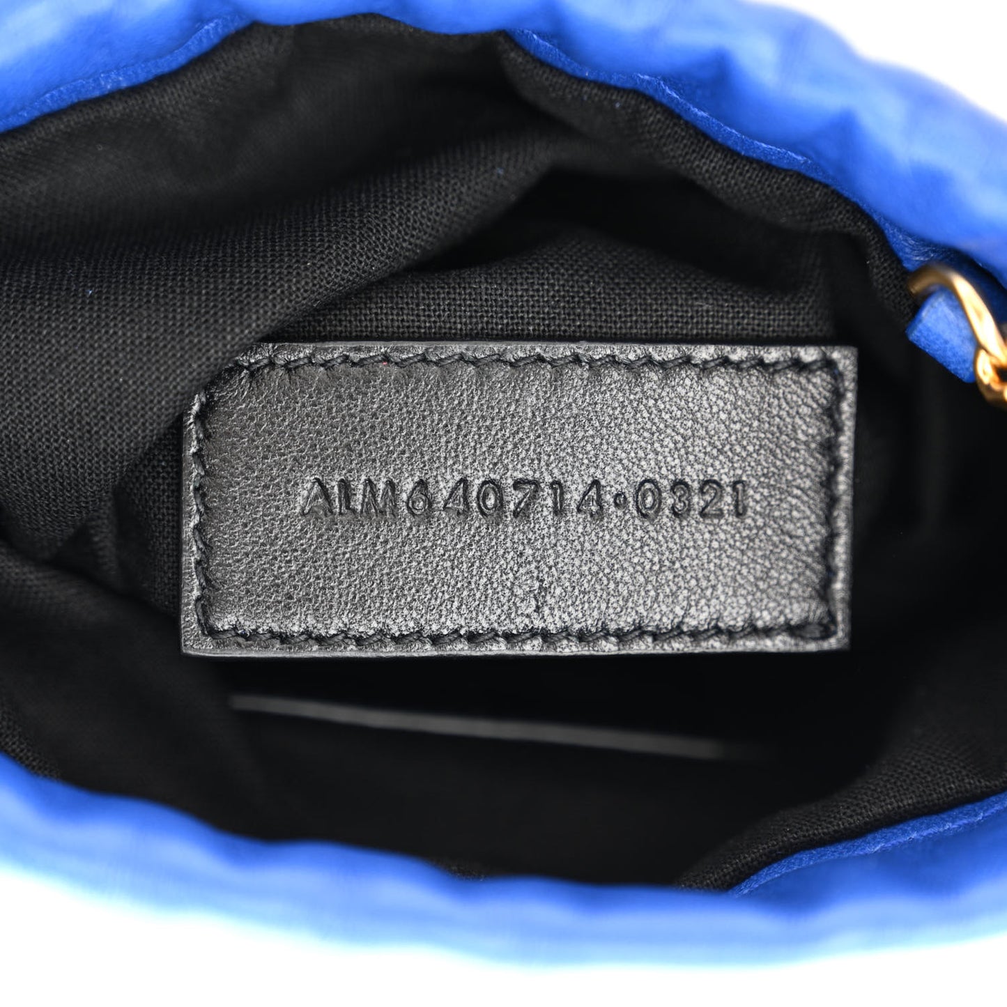 Lambskin Paris Drawstring Pouch Bleu Majorelle