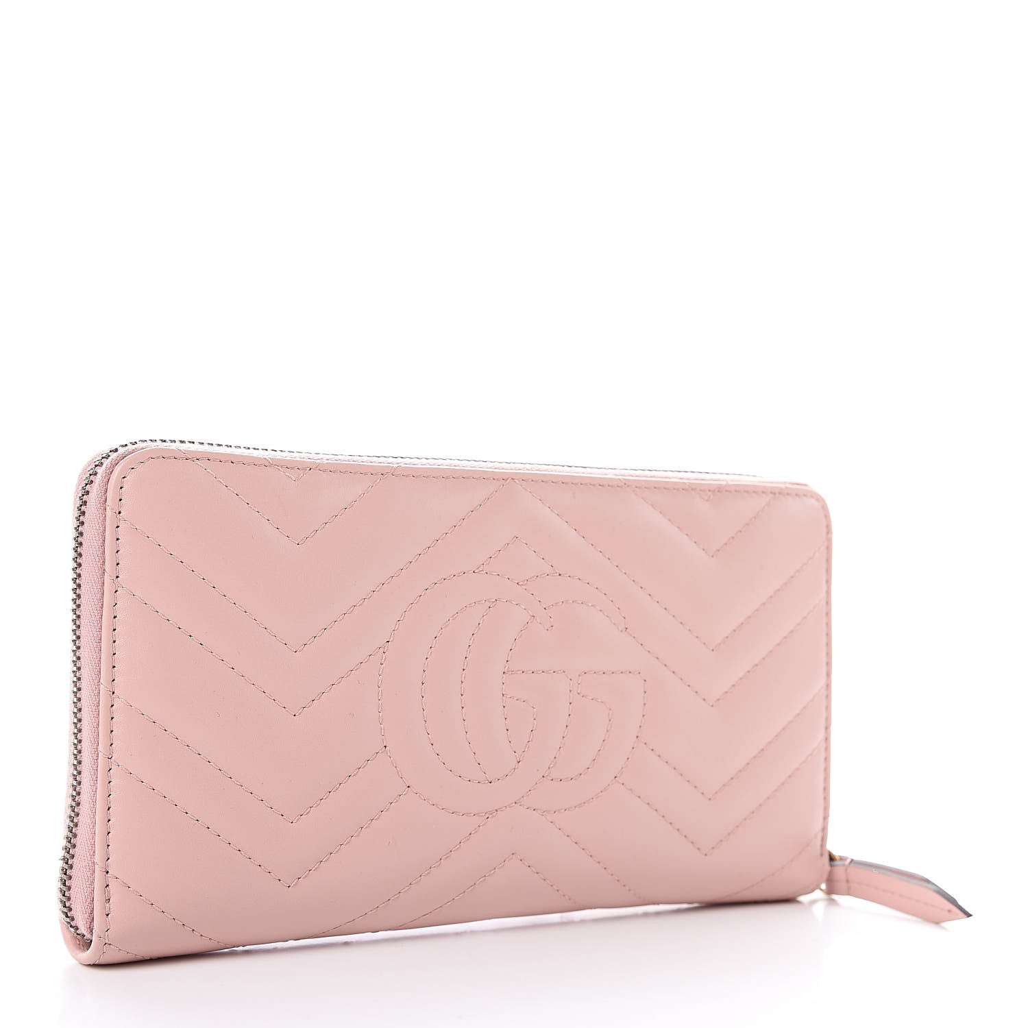 Gucci Calfskin Matelasse GG Marmont Zip Around Organizer Wallet Perfect Pink 3 of 7