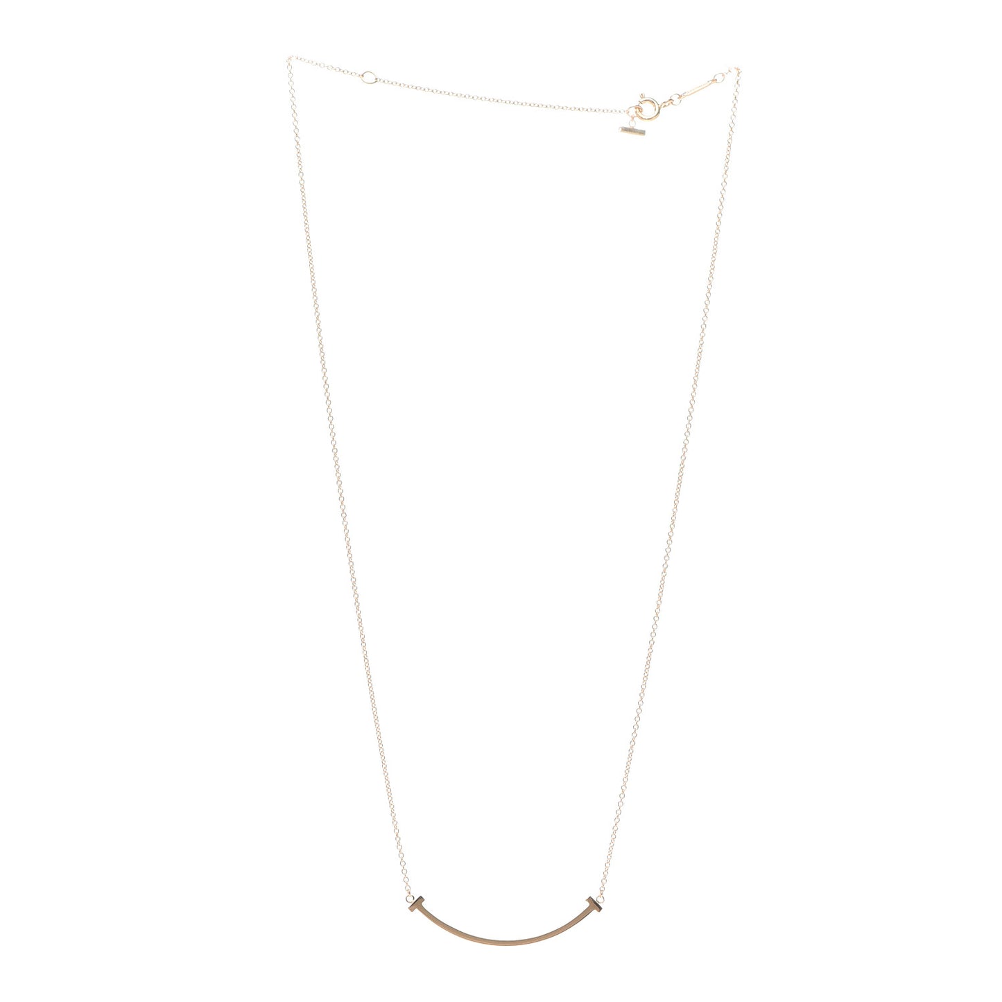 18K Rose Gold Small T Smile Pendant Necklace