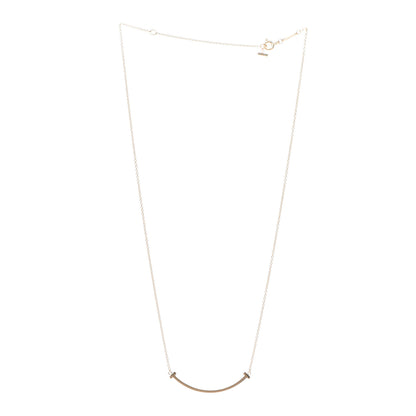 Tiffany 18K Rose Gold Small T Smile Pendant Necklace 3 of 5