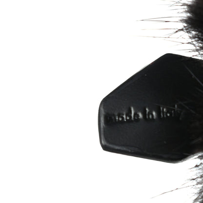 Louis Vuitton Calfskin Mink Fur Panda Bag Charm Key Holder Black 3 of 4