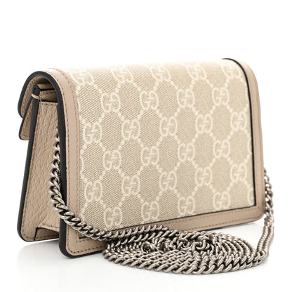Gucci GG Supreme Monogram Textured Dollar Calfskin Super Mini Dionysus Shoulder Bag Beige Mystic White Oatmeal 3 of 11