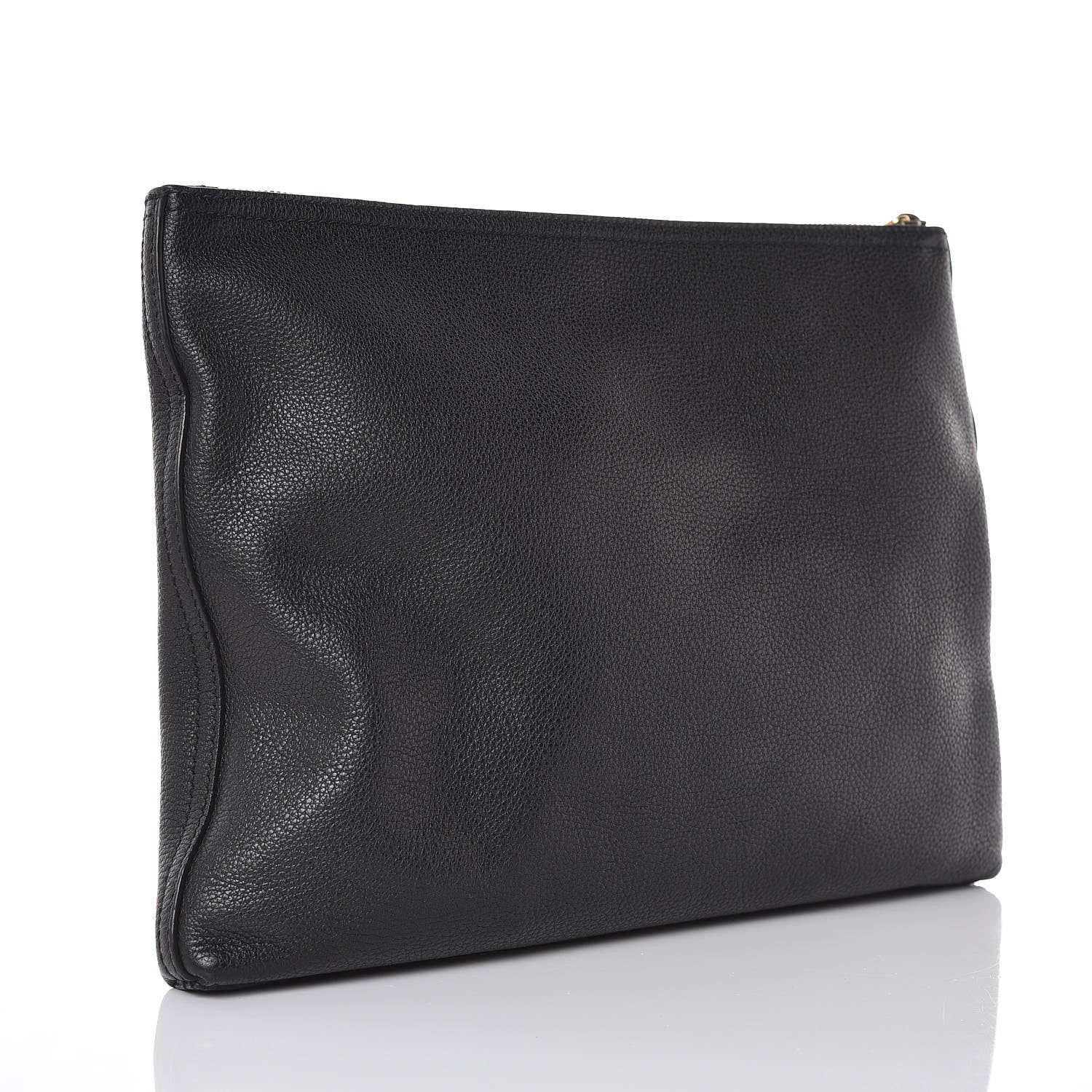 Gucci Pebbled Calfskin Medium Logo Portfolio Clutch Black 3 of 8