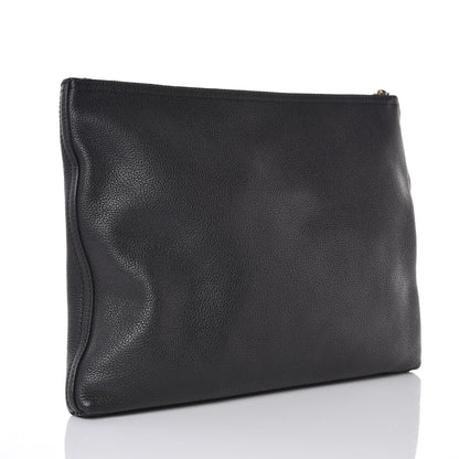 Gucci Pebbled Calfskin Medium Logo Portfolio Clutch Black 3 of 8