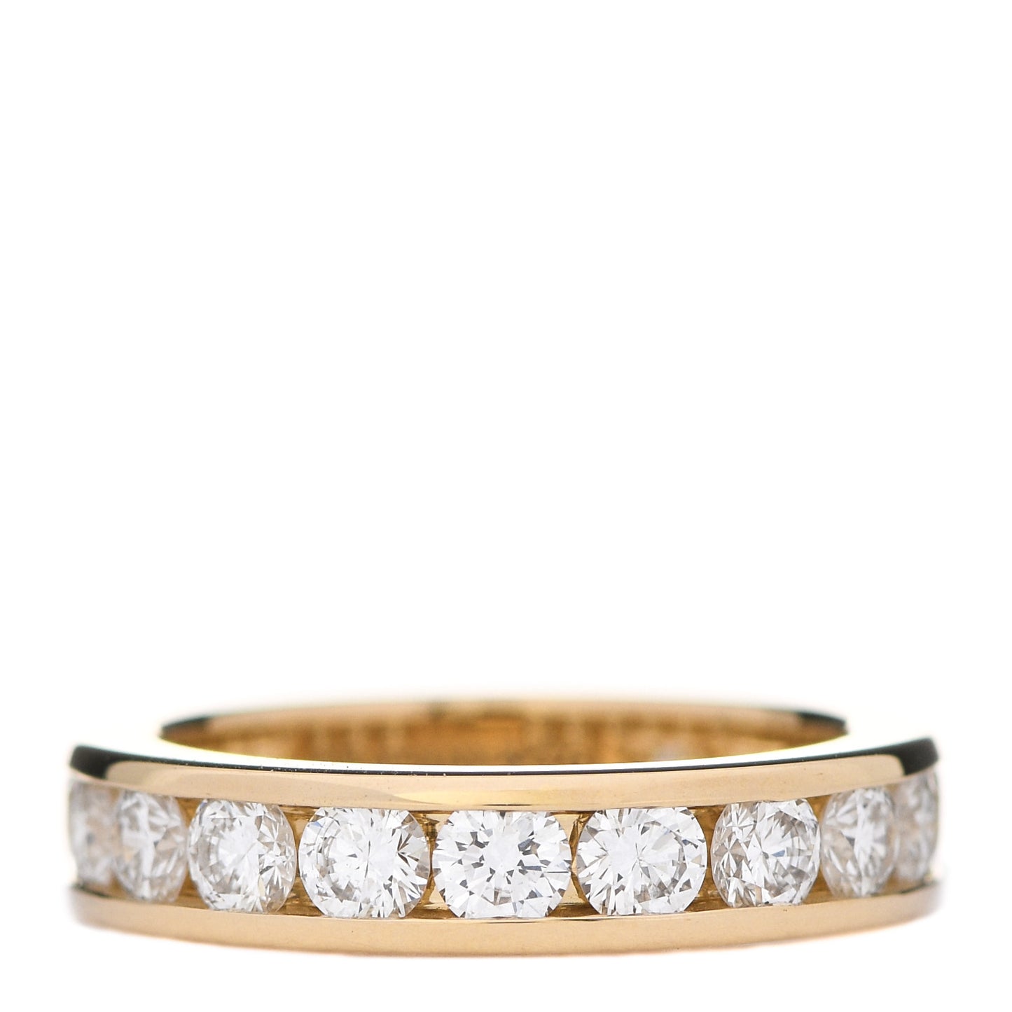 18K Yellow Gold Diamond 4mm Channel Set Band Ring 47 4.25
