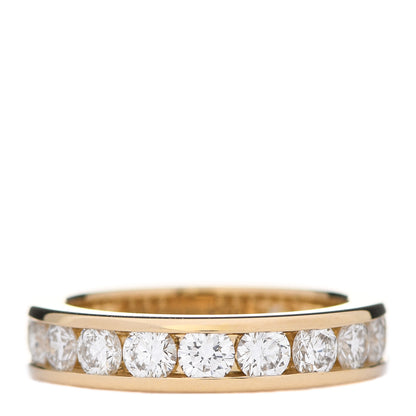 Tiffany 18K Yellow Gold Diamond 4mm Channel Set Band Ring 47 4.25 1 of 5