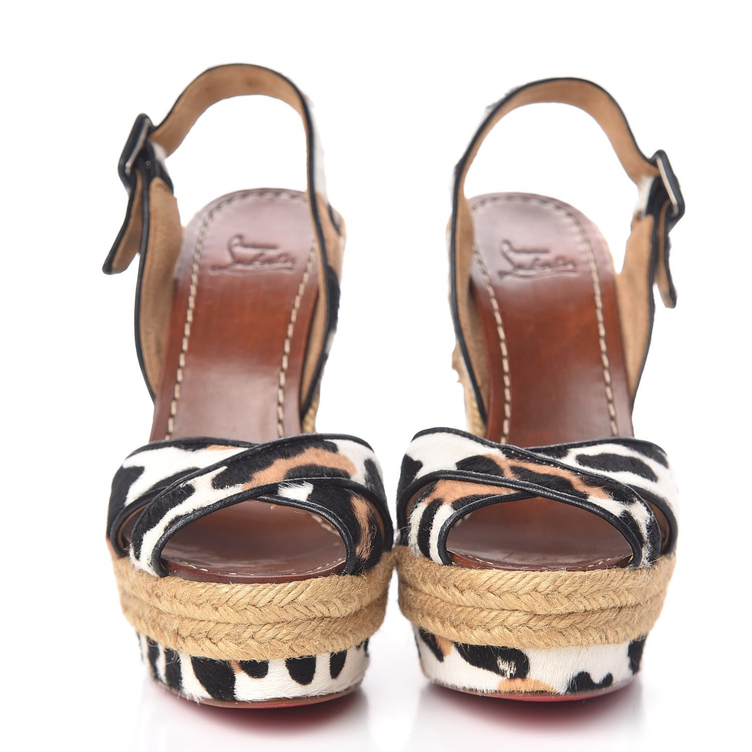 Christian Louboutin Pony Hair Tigresse 140 Espadrille Wedges 35 2 of 9