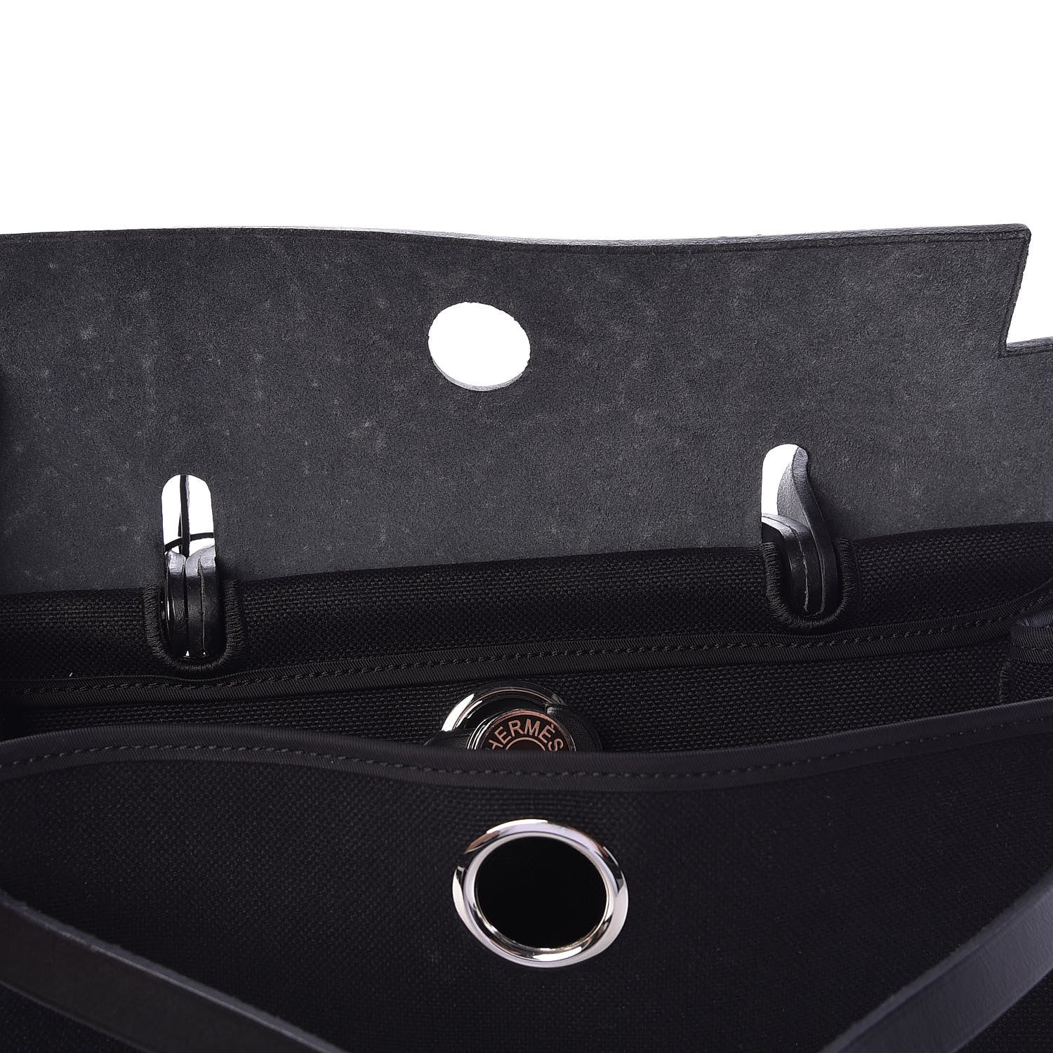 Hermes Military Toile Vache Hunter Herbag Zip PM 31 Black 9 of 10