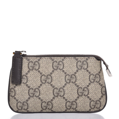Gucci GG Supreme Monogram Selleria Key Case Beige Ebony Cocoa 4 of 11