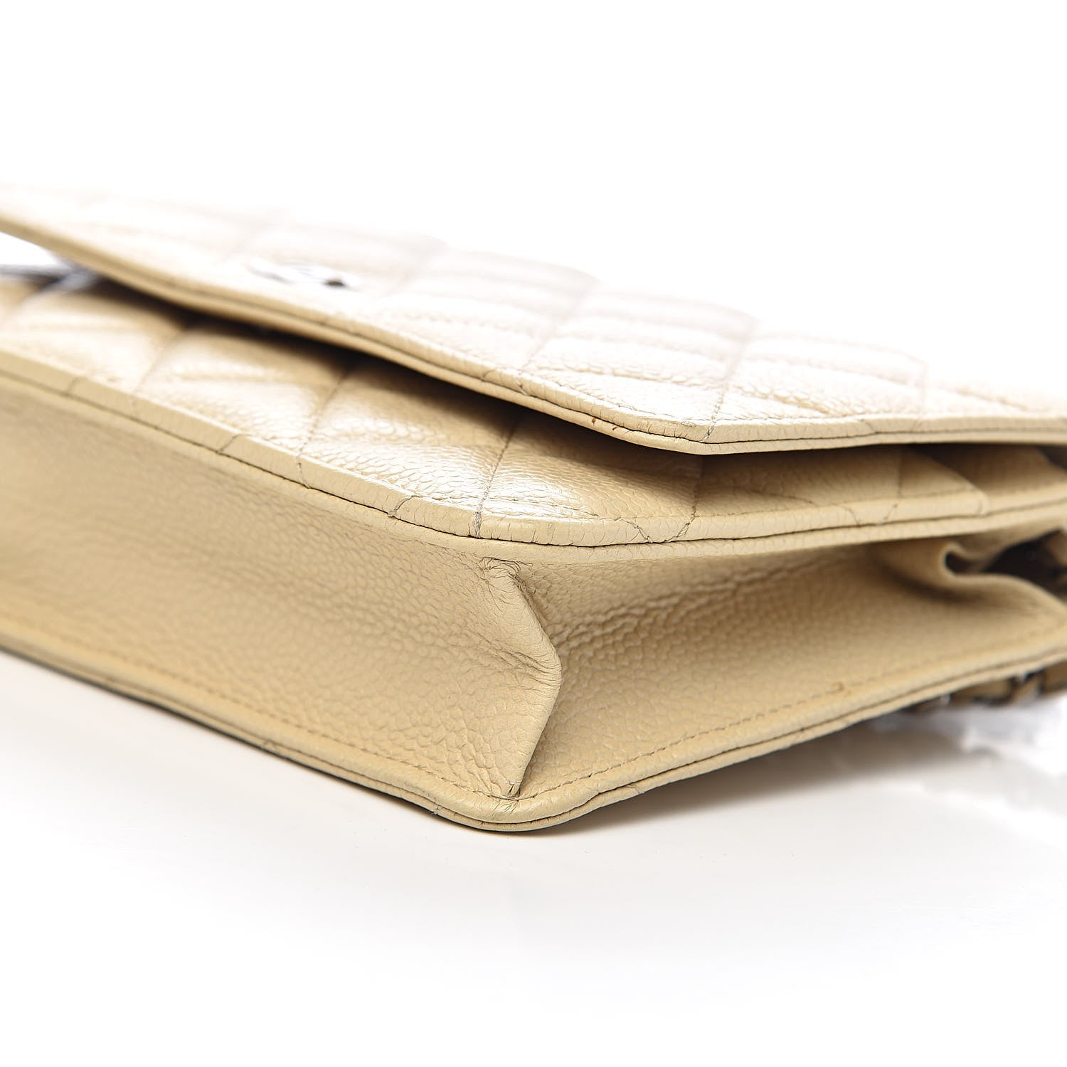 Chanel Caviar Quilted Wallet On Chain WOC Light Beige 10 of 11