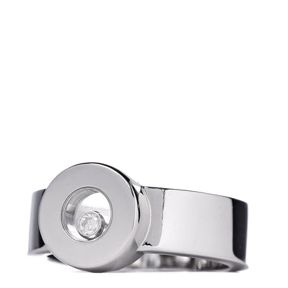 Chopard 18K White Gold Diamond Happy Diamond Circle Ring 52 6 3 of 5