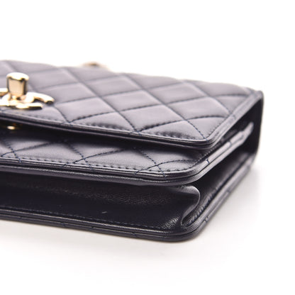 Chanel Lambskin Quilted Trendy CC Wallet On Chain WOC Navy 10 of 12