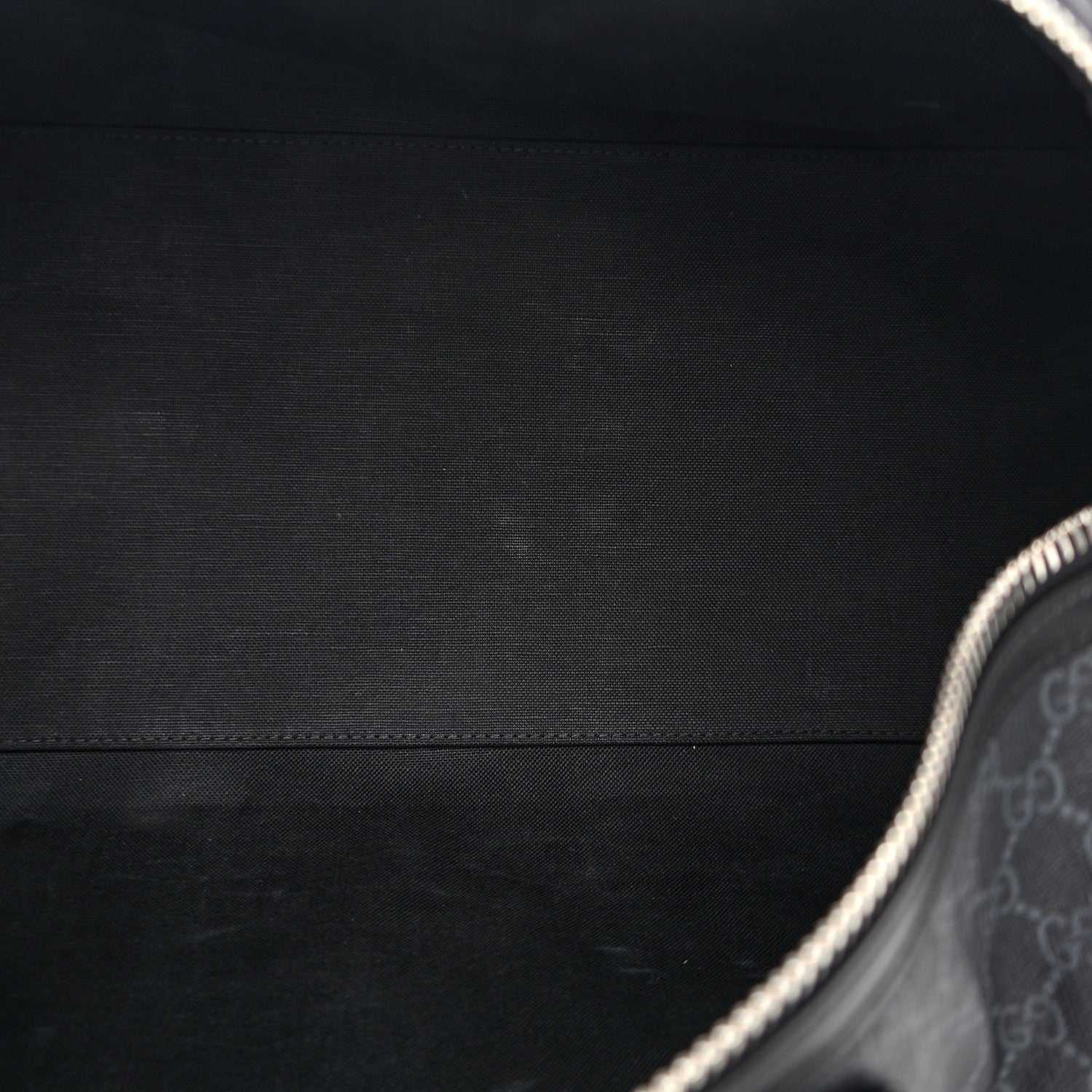 Gucci Soft GG Supreme Monogram Appia Calfskin Web Large Carry On Duffle Bag Black Grey 7 of 10