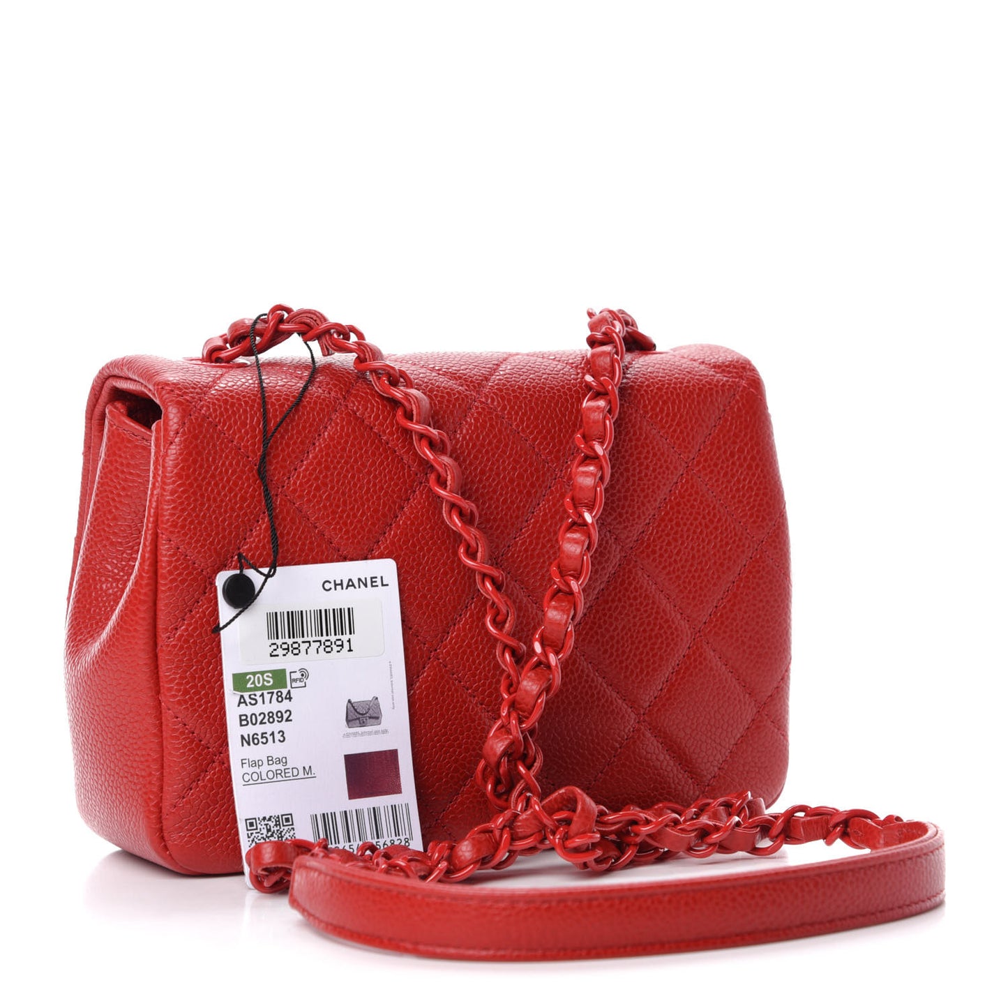 Caviar Quilted Mini Incognito Square Flap Red