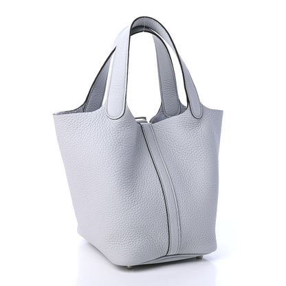 Hermes Taurillon Clemence Picotin Lock 18 PM Bleu Pale 2 of 4