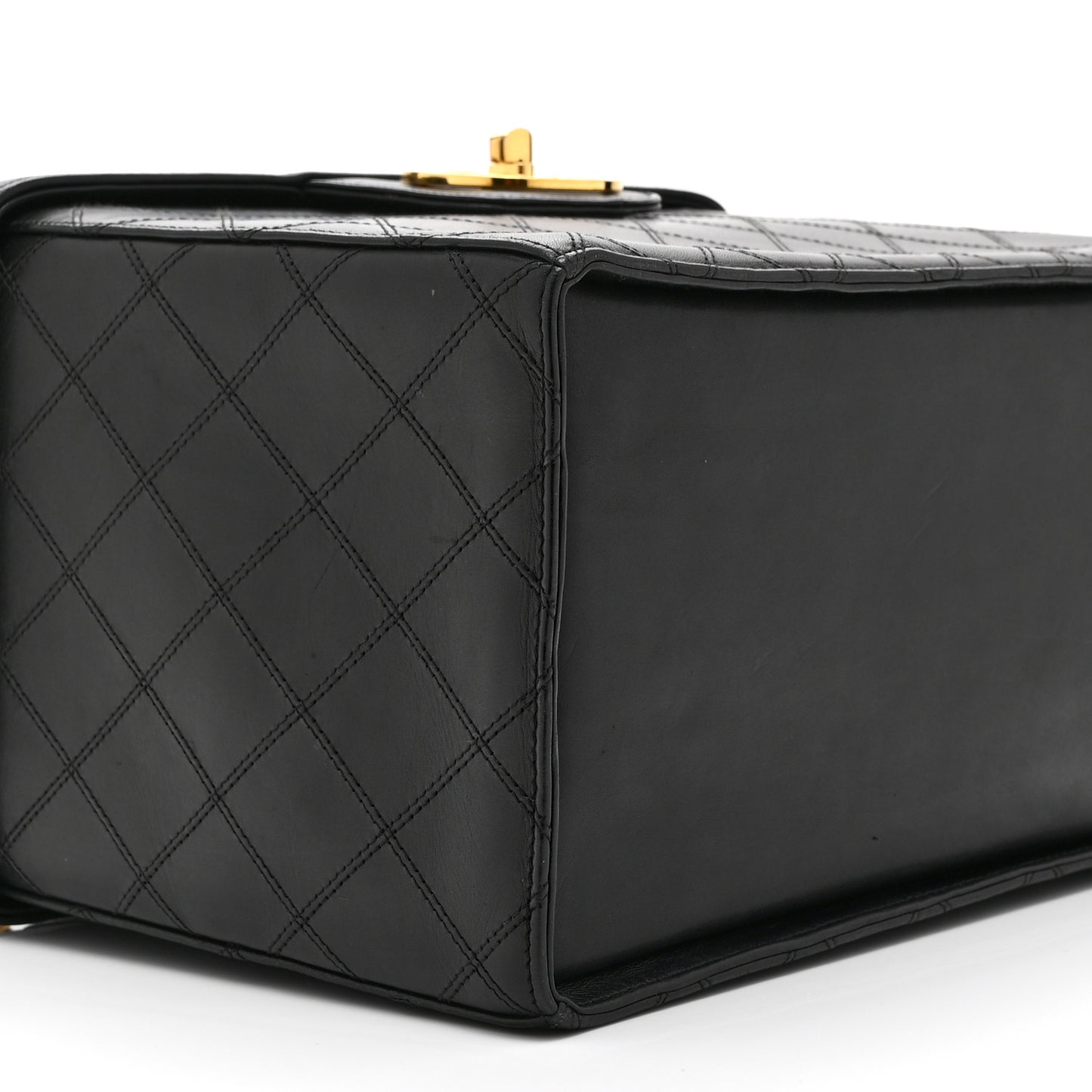 Calfskin Stitch Vanity Case Black