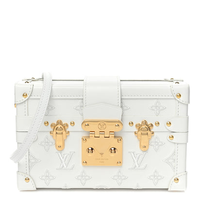 Louis Vuitton Calfskin Monogram Embroidered Petite Malle White 1 of 7