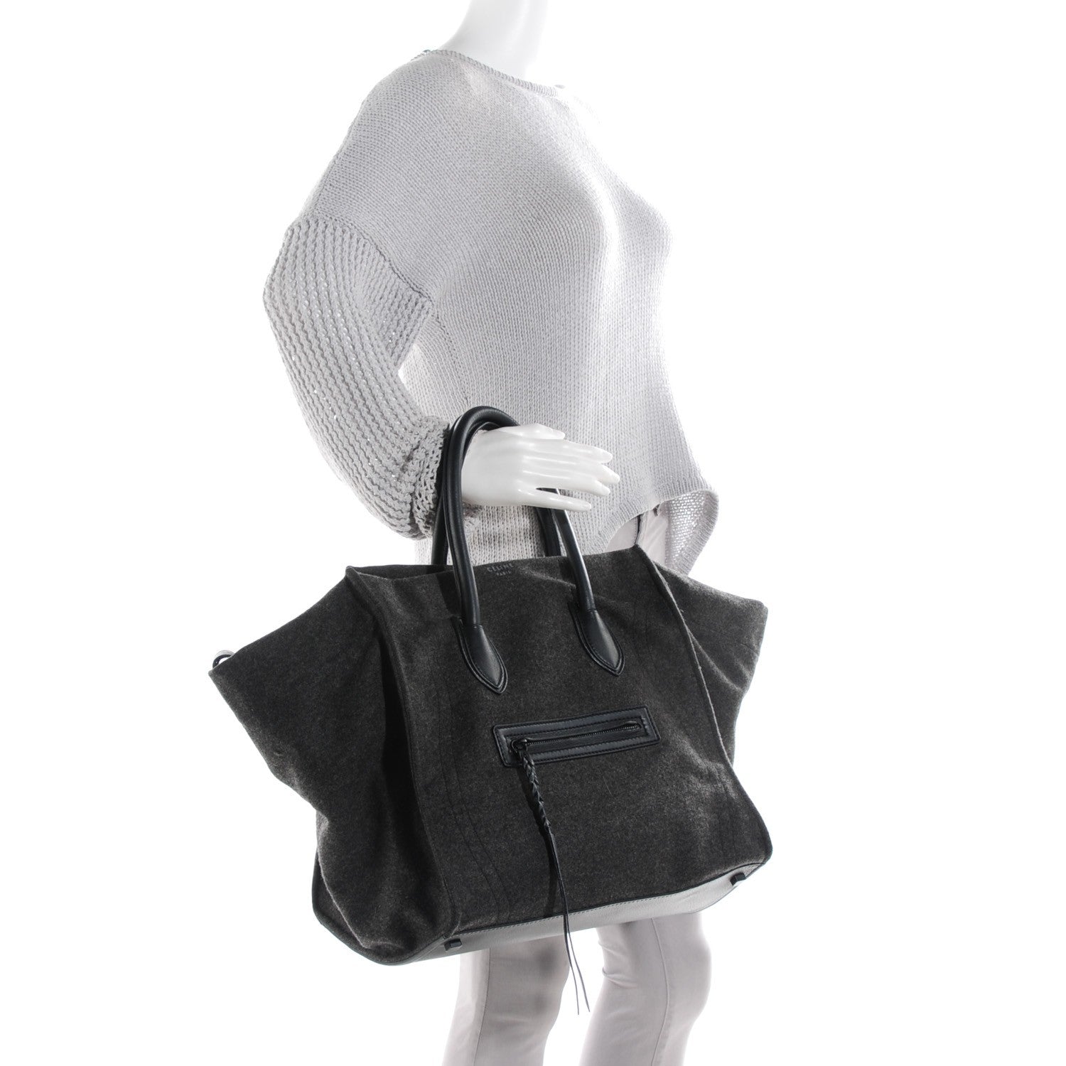 Celine Felt Medium Phantom Luggage Grey 2 of 7