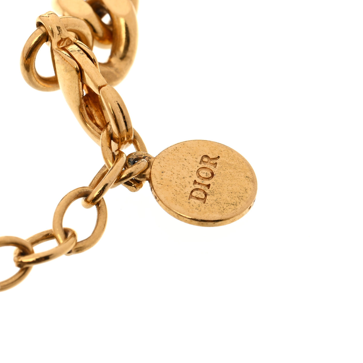 Christian Dior Metal CD Link Chain Bracelet Gold 4 of 6