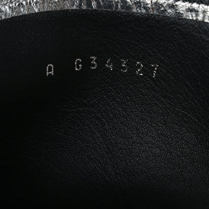 Chanel Laminated Goatskin Short Boots 39.5 Silver 6 of 8