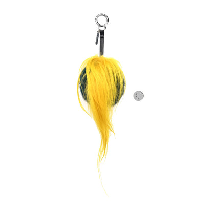 Fendi Mink Goat Fur QuTweet Jungle Bag Bug Charm Green Yellow Pink 2 of 4