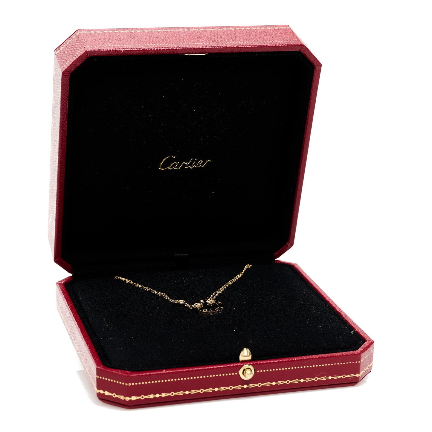 18K Yellow Gold 2 Diamond LOVE Necklace