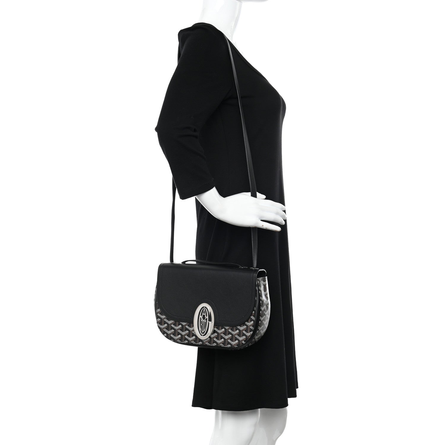 Goyard Goyardine 233 PM Shoulder Bag Black 2 of 9