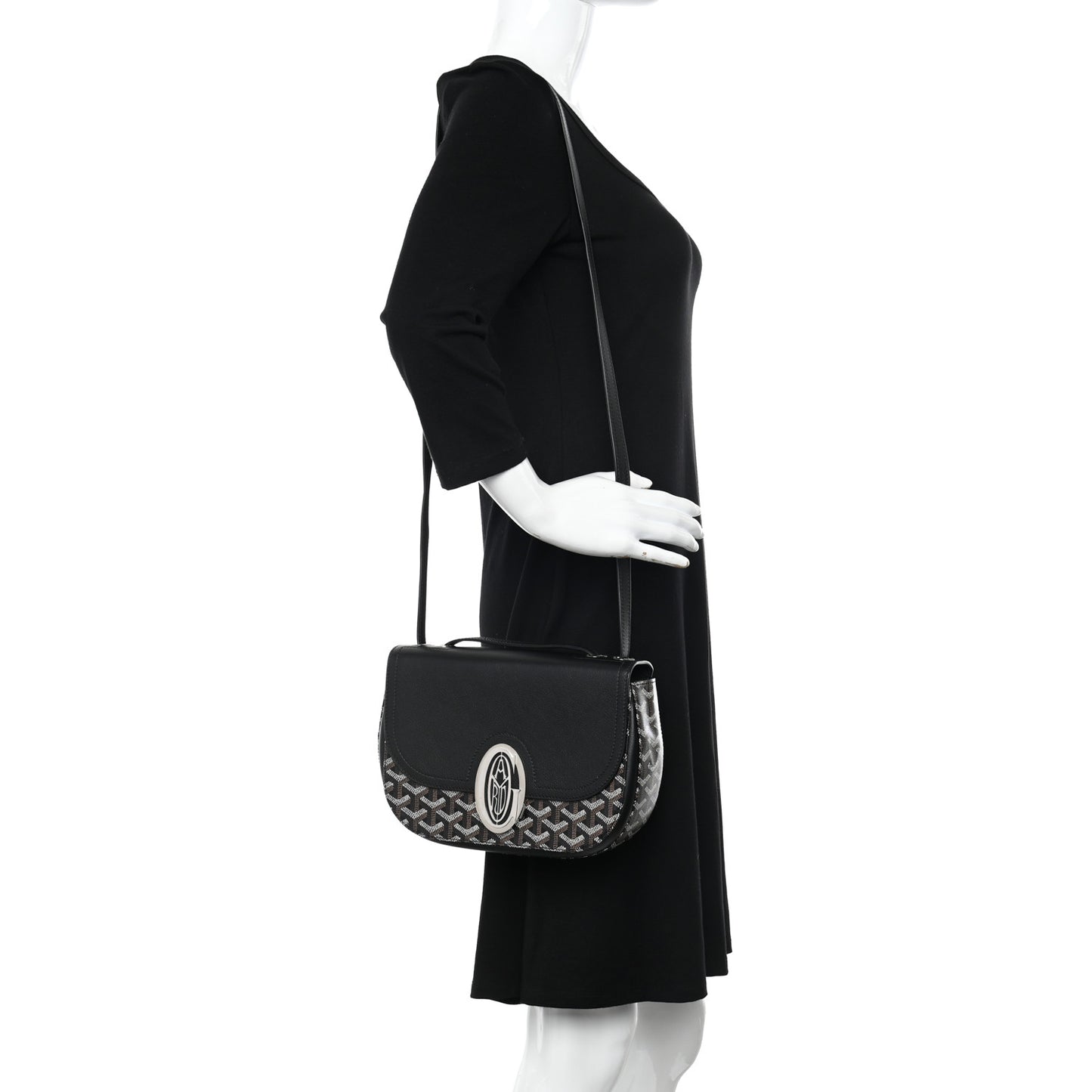 Goyardine 233 PM Shoulder Bag Black