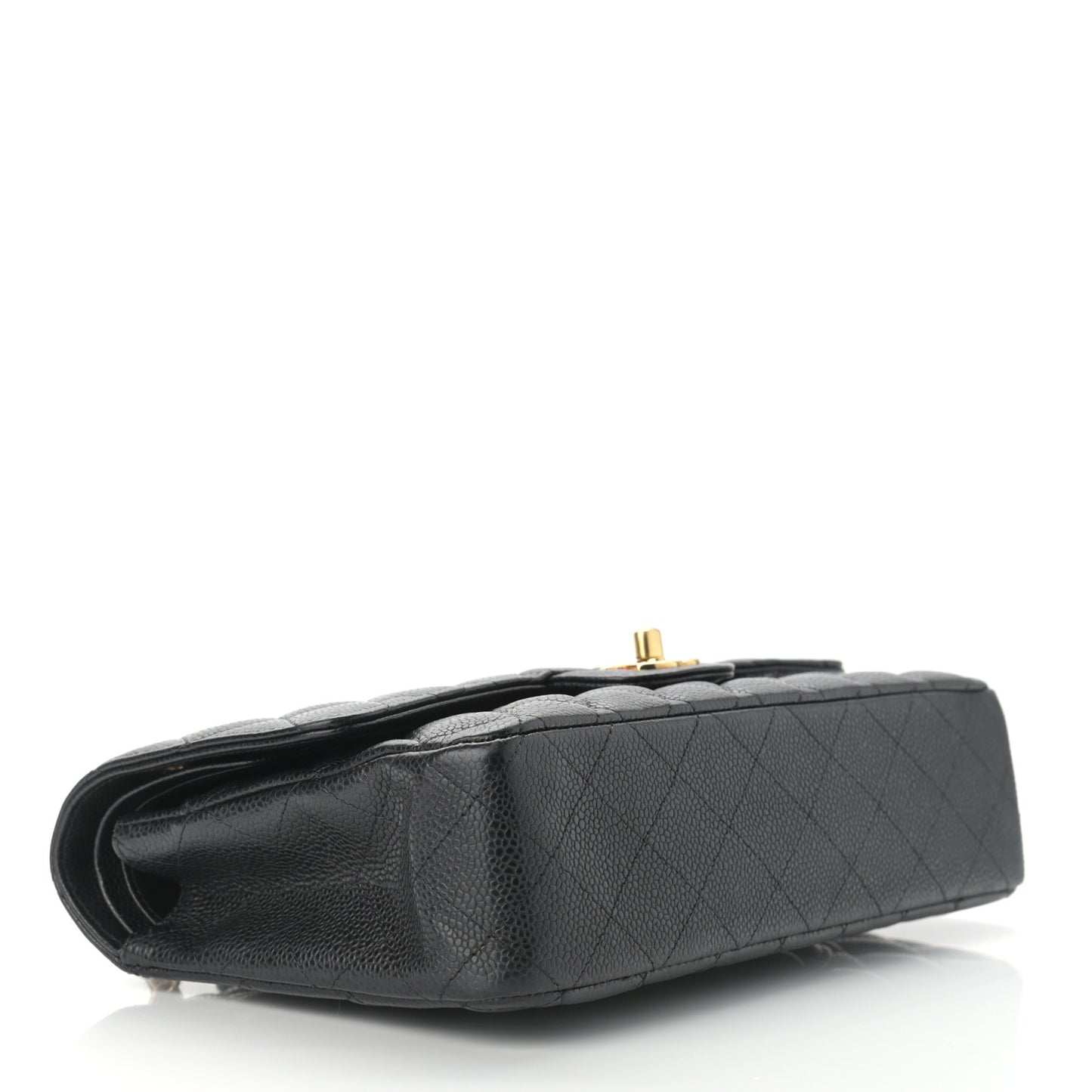 Caviar Quilted Medium Double Flap Black