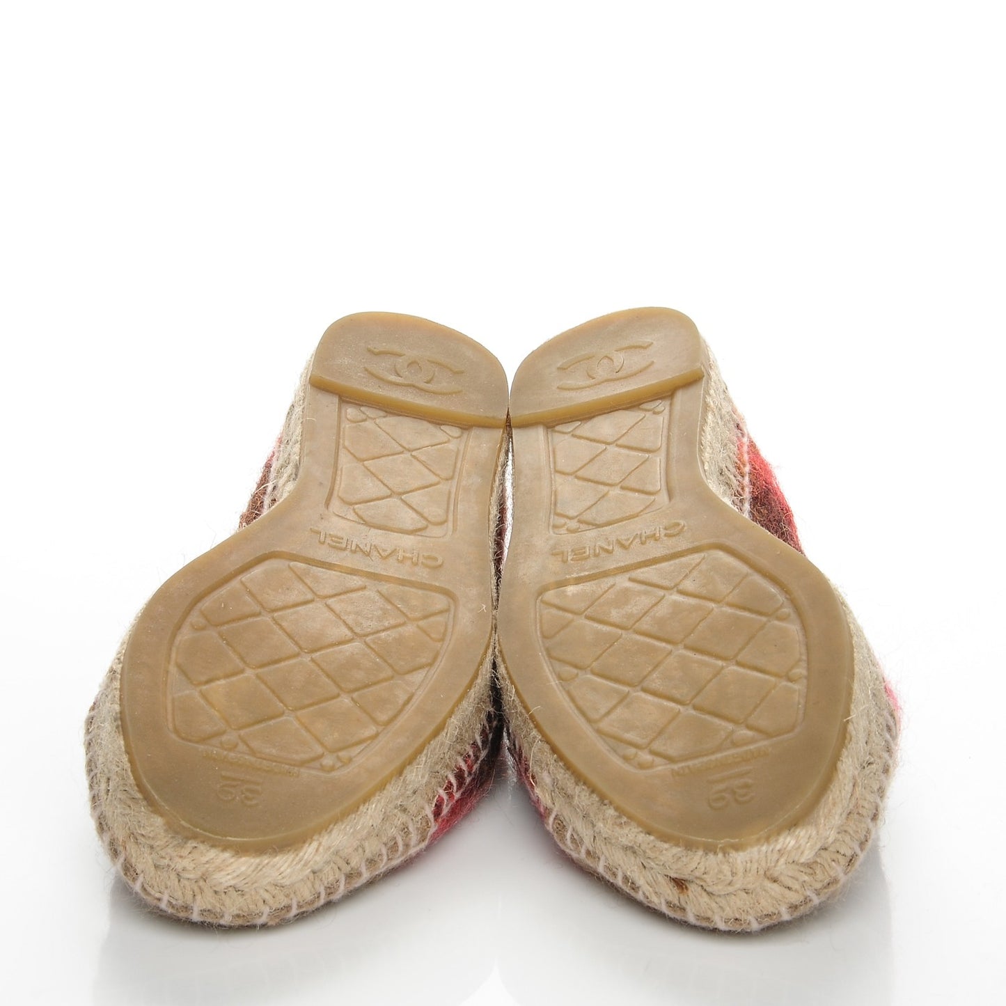Tweed CC Espadrilles 39 Brown Pink Beige