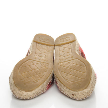 Chanel Tweed CC Espadrilles 39 Brown Pink Beige 5 of 7