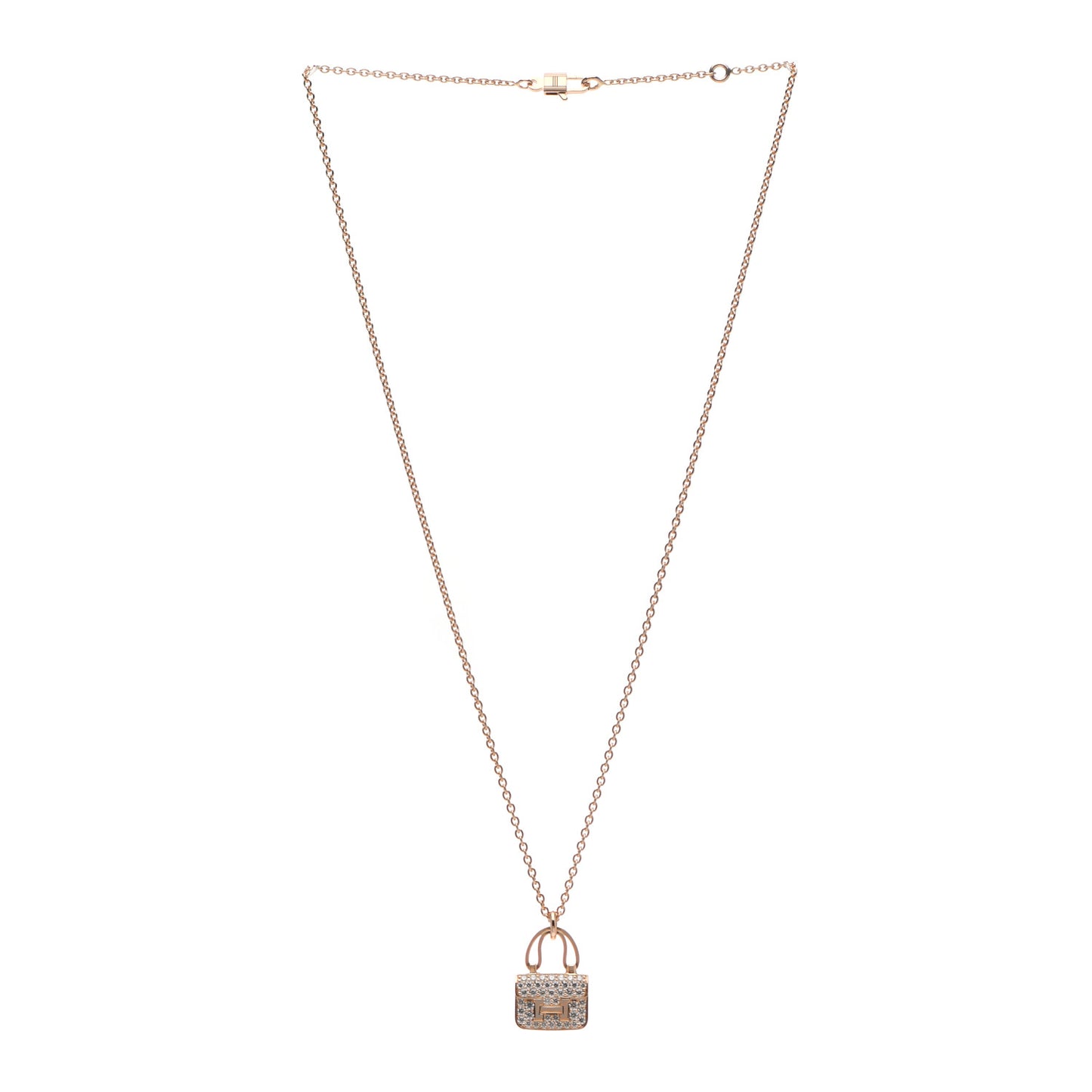 18K Rose Gold Diamond Constance Amulettes Pendant Necklace