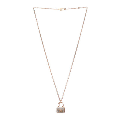Hermes 18K Rose Gold Diamond Constance Amulettes Pendant Necklace 3 of 7