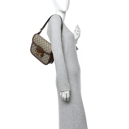 Gucci GG Supreme Monogram Horsebit 1955 Shoulder Bag Beige Brown Sugar 2 of 12