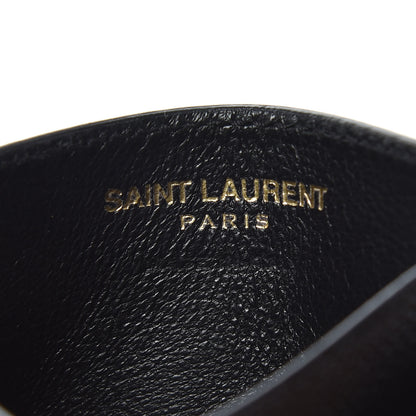 Saint Laurent Grain De Poudre Matelasse Chevron Monogram Credit Card Case Black 5 of 7