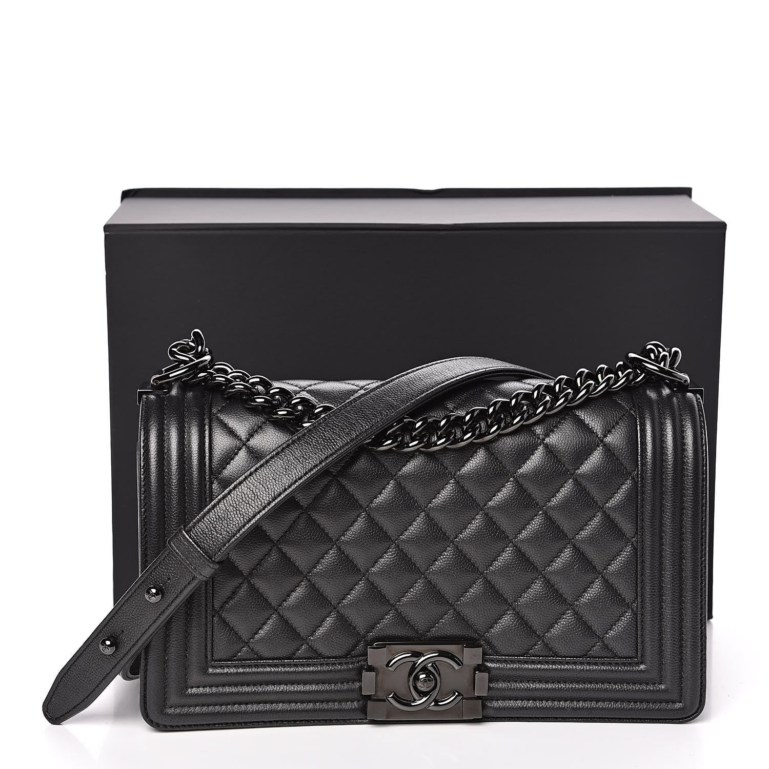 Chanel Caviar Quilted Medium Boy Flap So Black 11 of 11