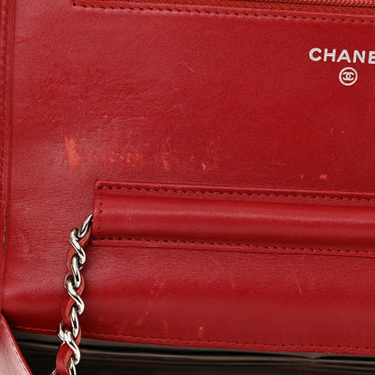 Chanel Calfskin Quilted Cambon Wallet On Chain WOC Red 13 of 13