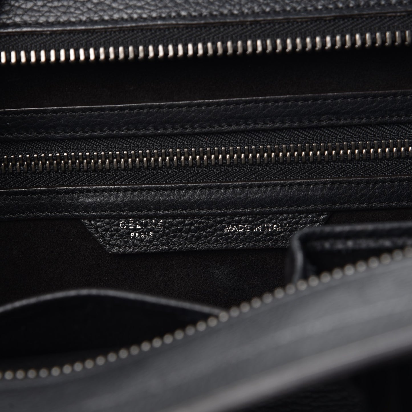 Drummed Calfskin Mini Luggage Black