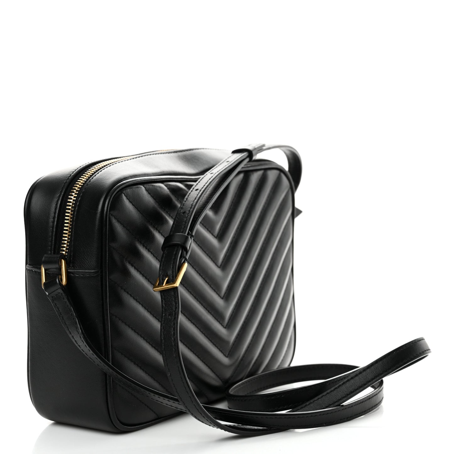 Calfskin Matelasse Monogram Lou Camera Bag Black